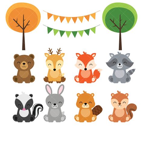 Woodland Baby Animals Clipart Forest Animal Clipart