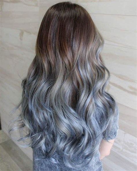 Blue Grey Ombre Hair Extensions Silver Hair Grey Hair Etsy