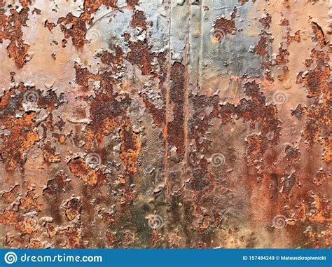 Rusty Metal Texture Background Metal Surface With Remnants Of Old