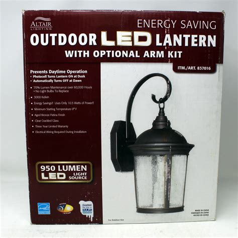 Altair Lighting Outdoor Energy Saving Led Lantern Woptional Arm Kit