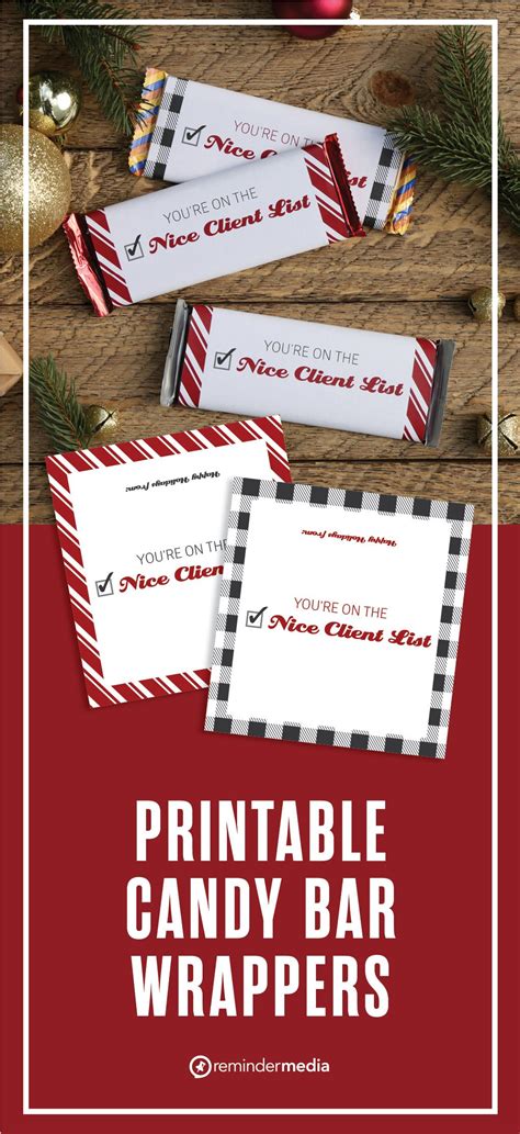Download free printable holiday candy bar wrappers. This free printable is a super easy way to send a quick ...