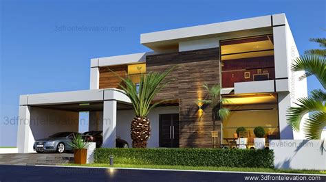 3d Front Beautiful Contemporary House Design 2016