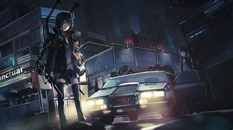 Hd Wallpaper Anime Anime Girls Original Characters Police Cars