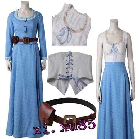 Original Westworld Dolores Blue Dresses Cosplay Costume Custom Size