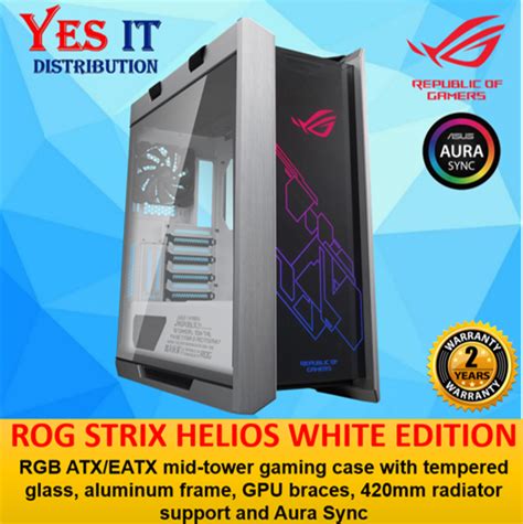 Asus Rog Strix Helios White Edition Rgb Atx Eatx Mid Tower Gaming Case