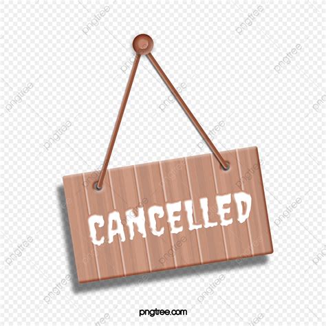 Cancel Character Wooden Listing, Termination, Cancel 