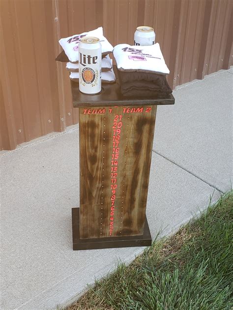 Cornhole Scoreboard With Bottle Opener And Bag And Drink Holders Etsy