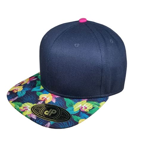 Blank Hat Snapback Flatbill Orchid Navy Pink Double Portion Supply