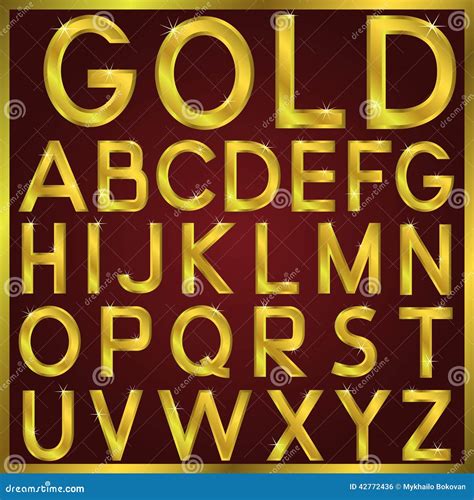 Vector Golden Alphabet Stock Vector Illustration Of Chrome 42772436