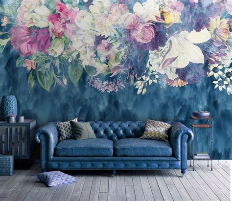 Floral Wallpaper Vintage Abstract Rose Flower Wallpaper Bedroom Wall