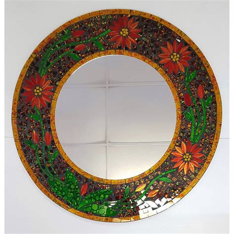 Shop for mosaic mirror at bed bath & beyond. Flower design mosaic mirror in red - WORLD OF DECOR