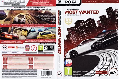Need For Speed Most Wanted Limited Edition 2012 Cz Pc Dvd Cover