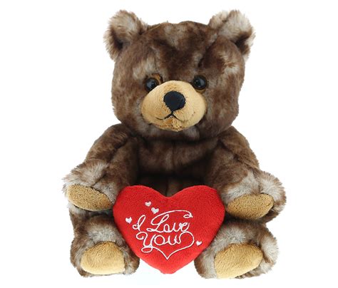 Cute Sitting Grizzly Bear Red I Love You Valentines Plush Super Soft
