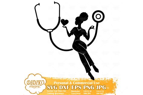 Nurse Silhouette Black Nurse Svg Stethoscope Svg 539228 Cut