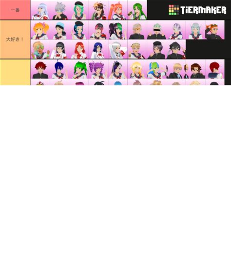 Yandere Simulator Characters With The Rainbow 12 Tier List Community