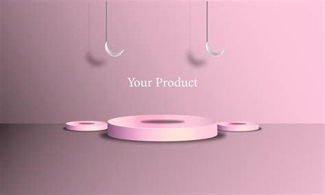 Pink 3d Podium Background For Poto Products Store Illustrasi Product