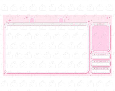 3x Twitch Cute Pink Bunny Full Screen Overlay Streamer Etsy