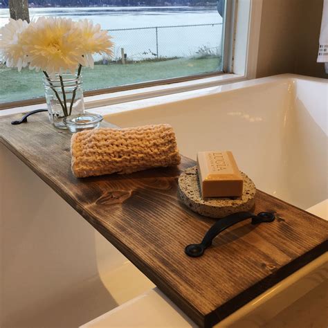 If you have enjoyed this diy project, don't miss our other projects using pallets! Rustic bath tub tray | Bathtub decor, Tub tray, Bath tray