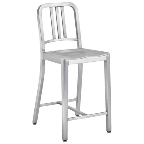 Emeco Navy Counter Stool In Polished Aluminum By Us Navy For Sale At