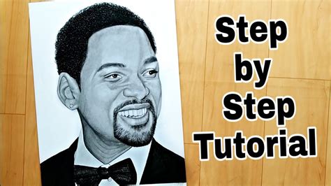 How I Draw Will Smith Step By Step Youtube