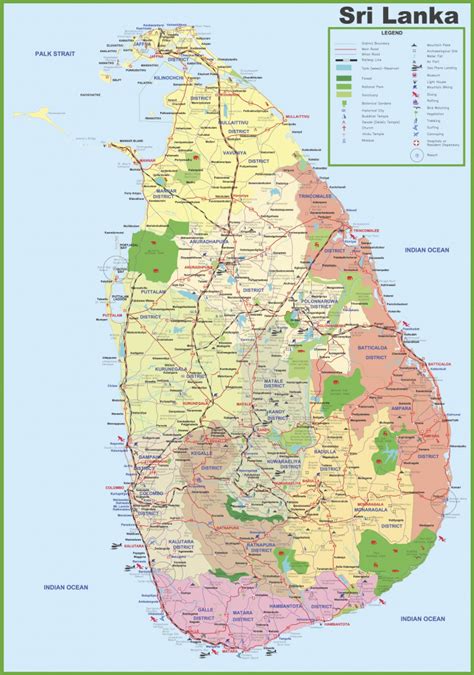 Detailed Tourist Map Of Sri Lanka Sri Lanka Asia Mapsland Maps Images