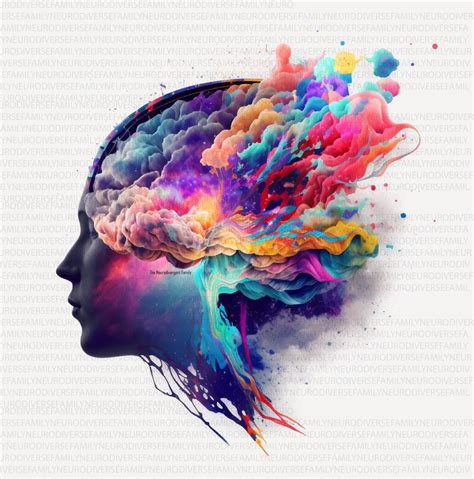 Neurodiverse Mind Rainbow Brain Autism Art Inclusion Digital