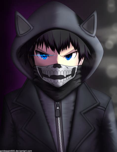 Anime Boy With Skull Mask Otaku Iphone Hintergrundbild Anime