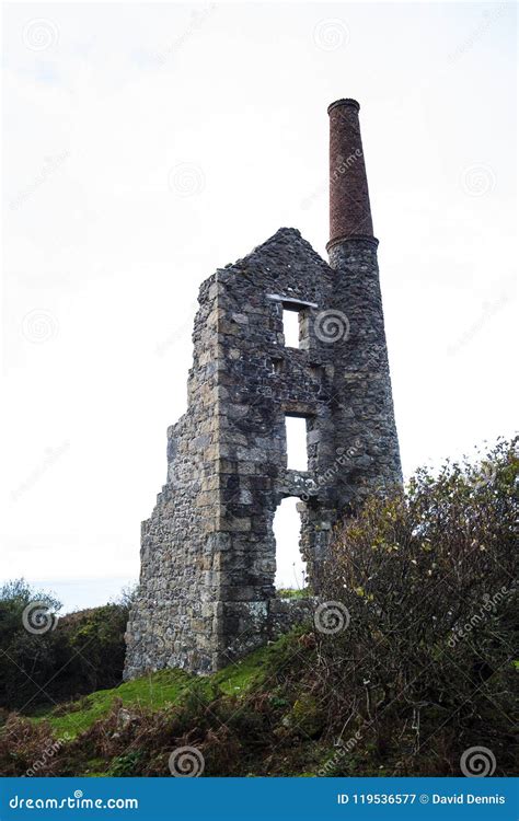 Cornish Tin Mine Ruins Cornwall England Editorial Photography