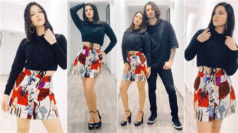 Sunny Leone Looks Scintillating In Printed Skirt And Black Top See Pics