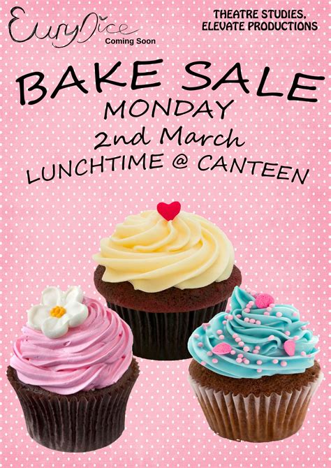 Bake Sale Poster Bake Sale Poster Bake Sale No Bake Cake