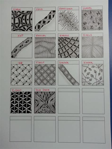 My approach is a bit looser than zentangle, in that there aren't certain patterns, techniques, and certified teachers. List of Official Zentangle Patterns with Step-Outs & Youtube Tutorials - Tangle List | Zentangle ...