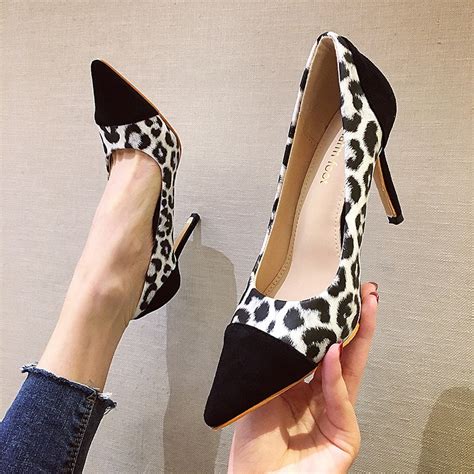 Sexy Leopard Women Shoes High Heels Elegant Office Pumps Woman Shoes