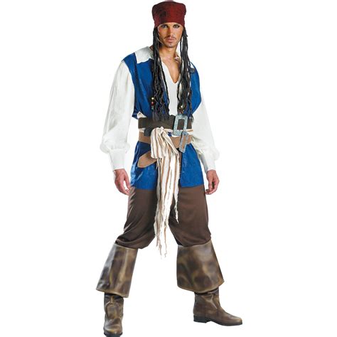 C211 Pirates Captain Jack Sparrow Adult Mens Halloween Fancy Dress