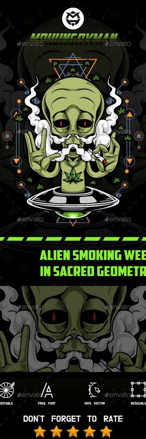 Alien Smoking Weed Vectors Graphicriver
