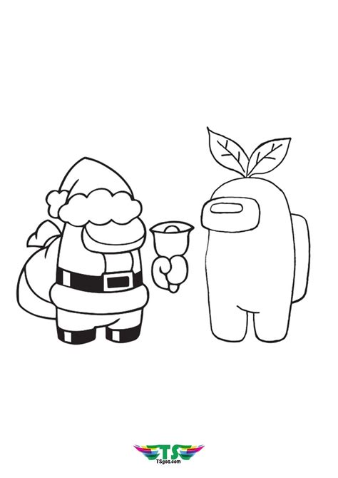 Santa Among Us Funny Character Game Coloring Page | TSgos.com