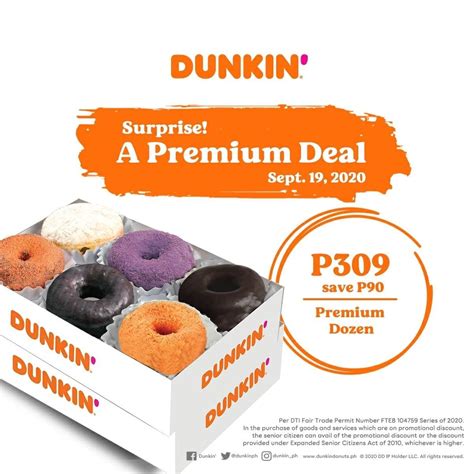 Dunkin Donuts Dozen Premium Donuts For ₱309 Save ₱90 Choco