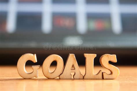 The Word Goals Made Of Wooden Letters Stock Image Image Of Plan