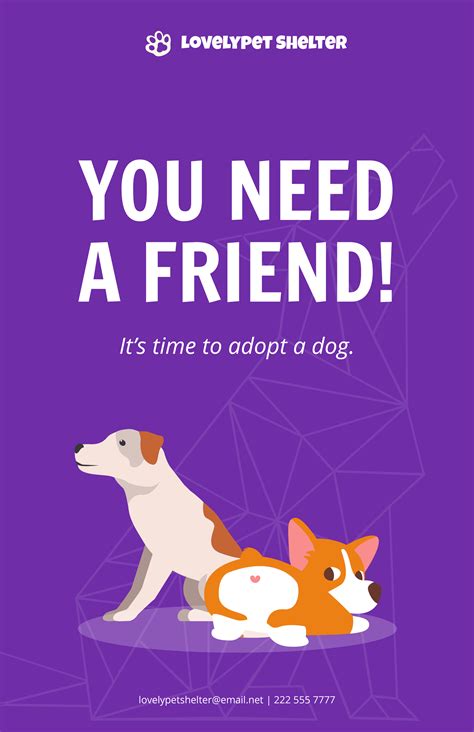 Creative Dog Adoption Poster Template In Psd Illustrator Word
