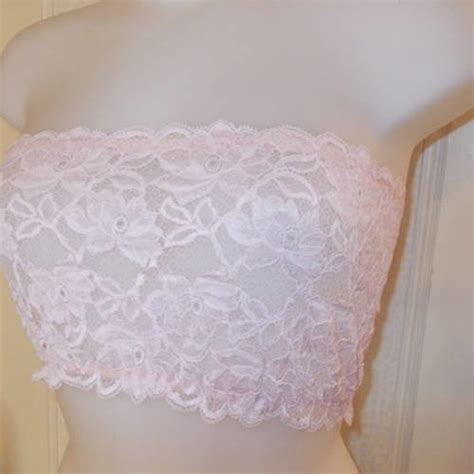 Bandeau Poitrine En Dentelle De Calais Rose Taille 3436384042