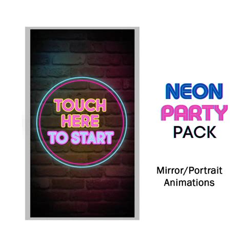 Neon Party Set Magic Mirror Animations Neon Set Photobooth Mirror Booth Animations Etsy