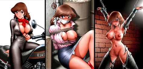 Rule 34 Bondage Brown Hair Catsuit Female Female Only Human Lupin Iii