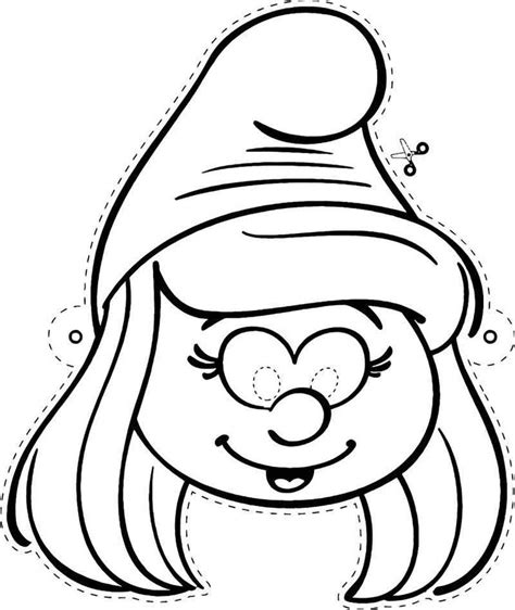 This image shows a cute smurfette in the forest. Mask Smurfette Smurf Coloring Page, 2020 | Kuklalar ...