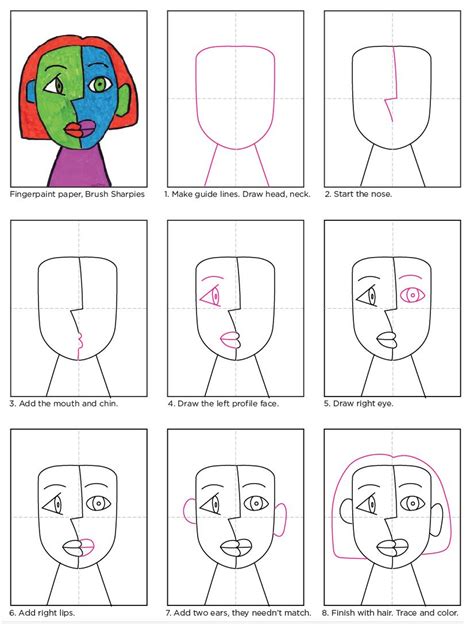 Easy How To Draw Cubism For Kids And Cubism Coloring Page Cubism Art