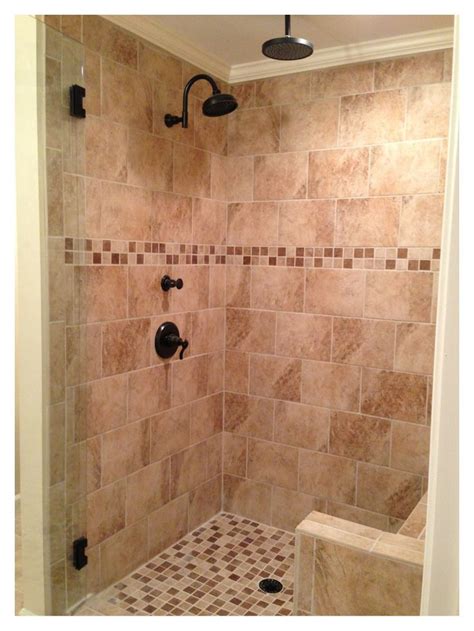 Tile Shower With Bench 9x12 Tile Used For This Beige