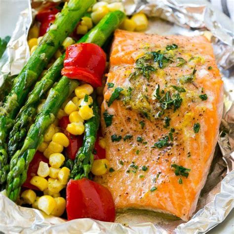 Fold the foil into a packet so that no juice can escape while cooking. These salmon foil packets are fresh salmon fillets and vegetables coated in herb butter, then ...