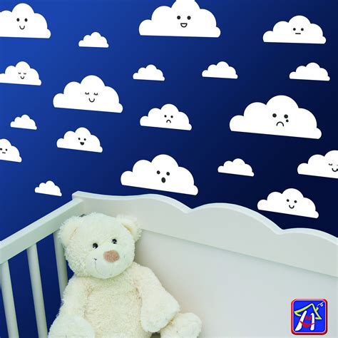 Cloud Decals Cloud Stickers Set Of 20 Clouds Wall Decals Nursery Wall Decal Clouds