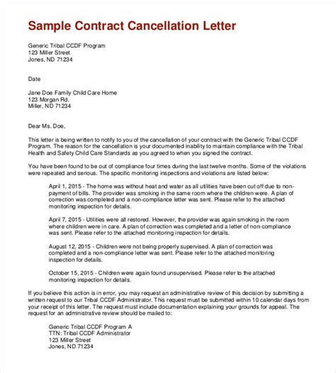 Celebrate on your original wedding day. Contract Cancellation Letter | Template Business