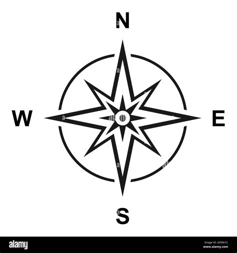 Modern Flat Icon Compass With North South East And West Symbol