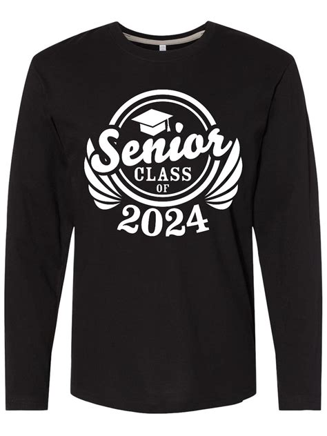 Inktastic Senior Class Of 2024 In White With Graduation Cap Long Sleeve