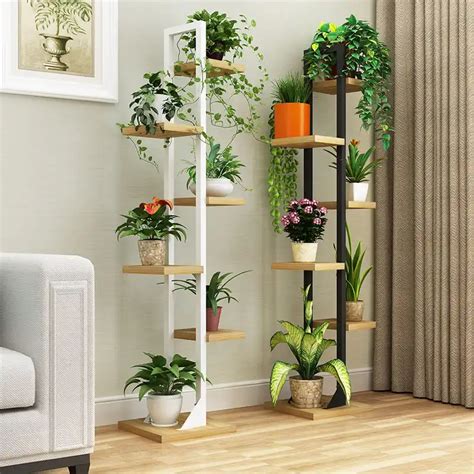 Multi Tiered Plant Stand Vintas Multi Level 9 Shelf Bamboo Plant